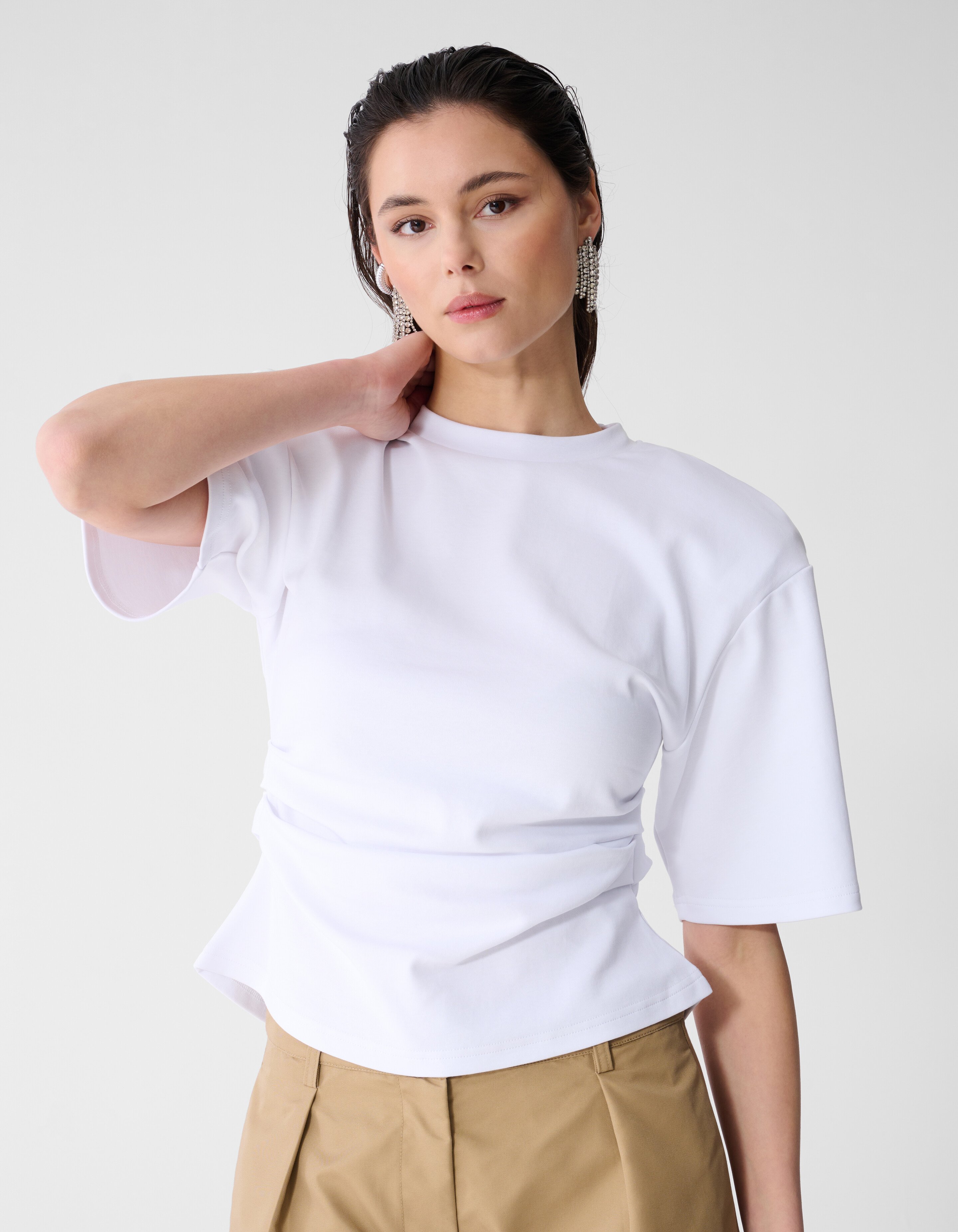 Tailliertes T-Shirt Wei&szlig; SHOEBY WOMEN