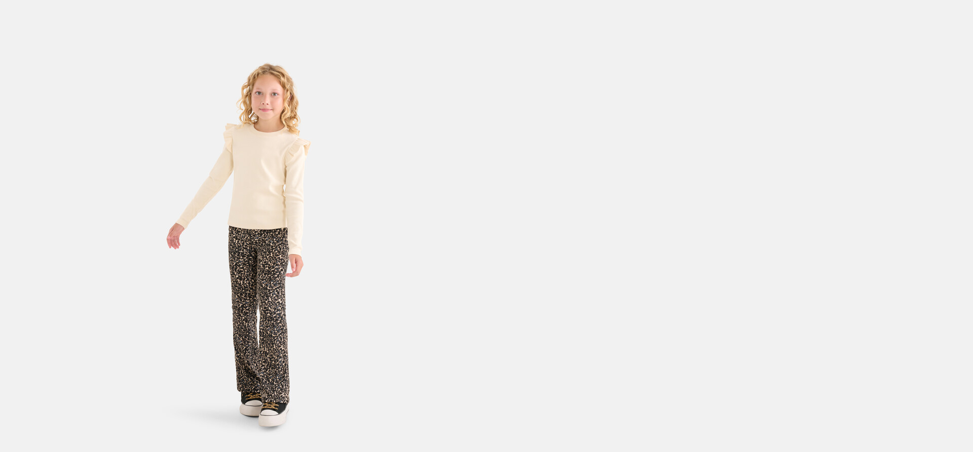 Abstract Print Flared Broek Bruin SHOEBY GIRLS