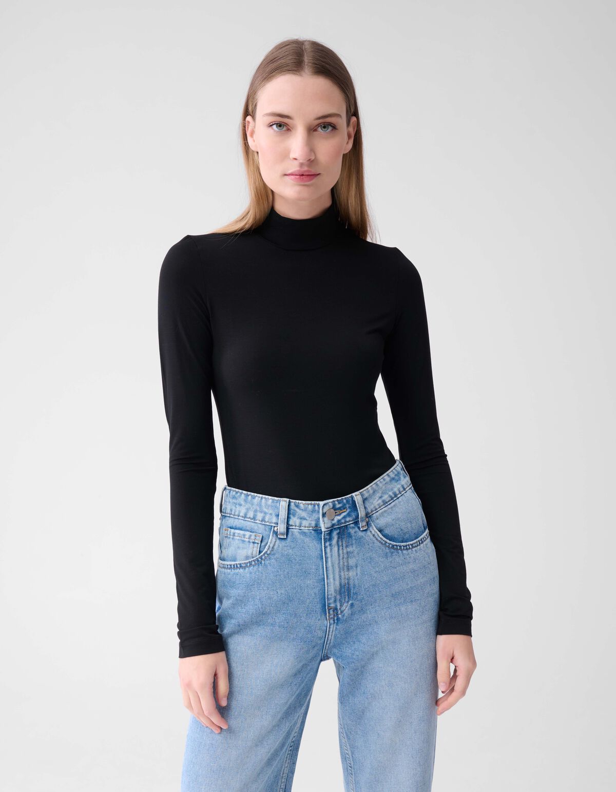 Basic Col Top Schwarz SHOEBY WOMEN