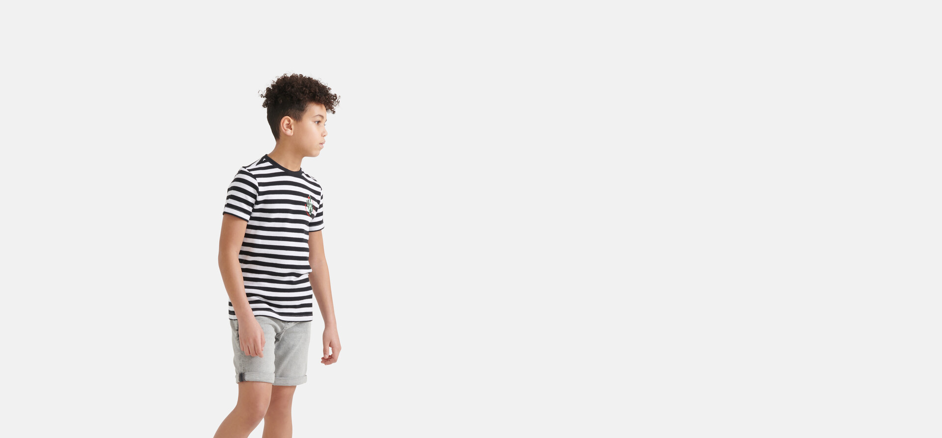 Textur-T-Shirt Schwarz/Weiß SHOEBY BOYS