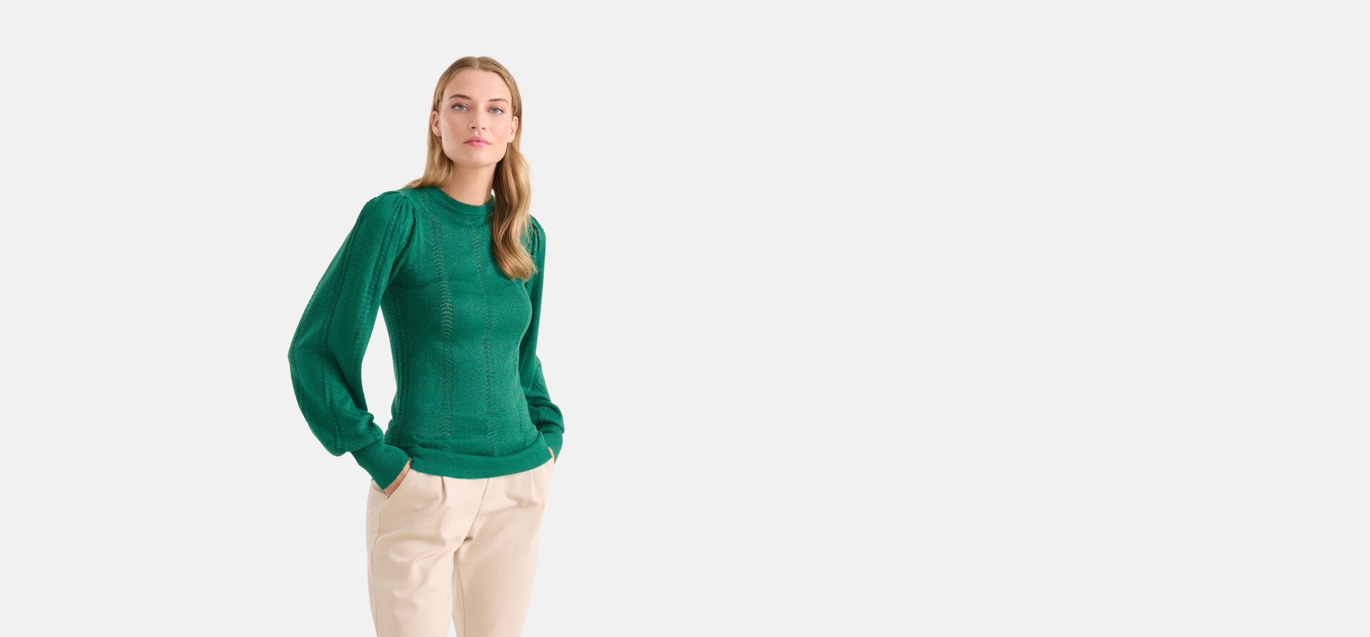 Ajour Top Grün SHOEBY WOMEN