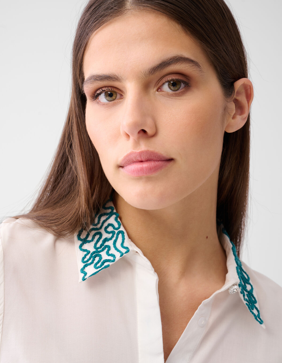 Kordel-Stickerei Bluse Offbroken White SHOEBY WOMEN