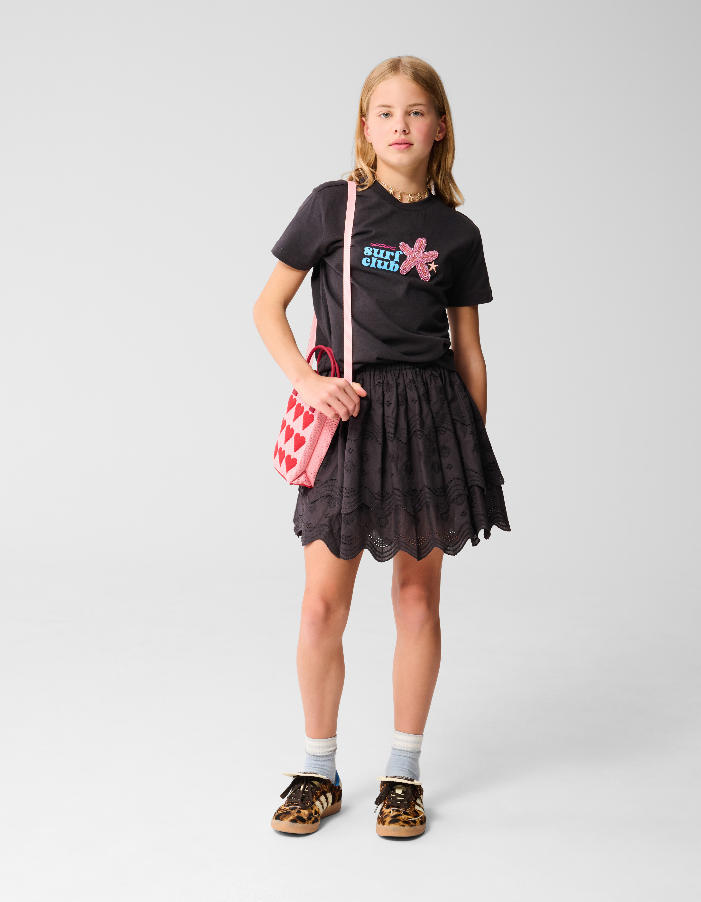 Surf Club Artwork T-shirt Dunkelgrau SHOEBY GIRLS