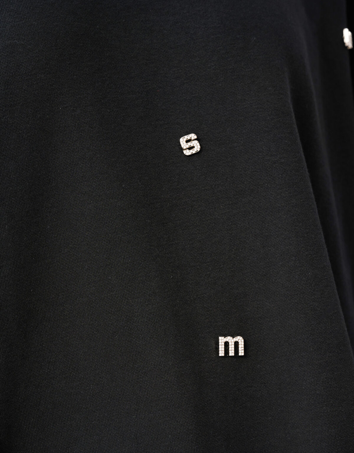 Strass-Buchstaben-Pullover Schwarz SHOEBY WOMEN