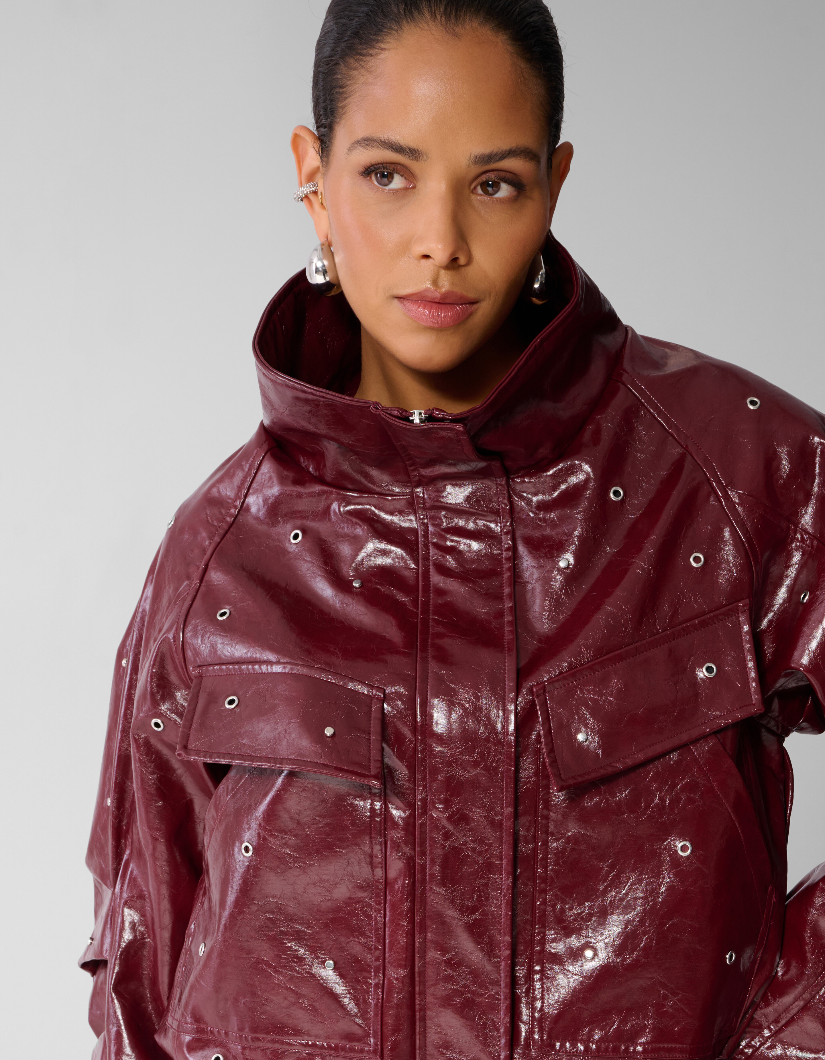 Shiny Funnel Jacke Dunkelrot SHOEBY WOMEN