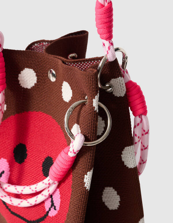 Gestrickte Tasche mit Punkten braun SHOEBY ACCESSOIRES