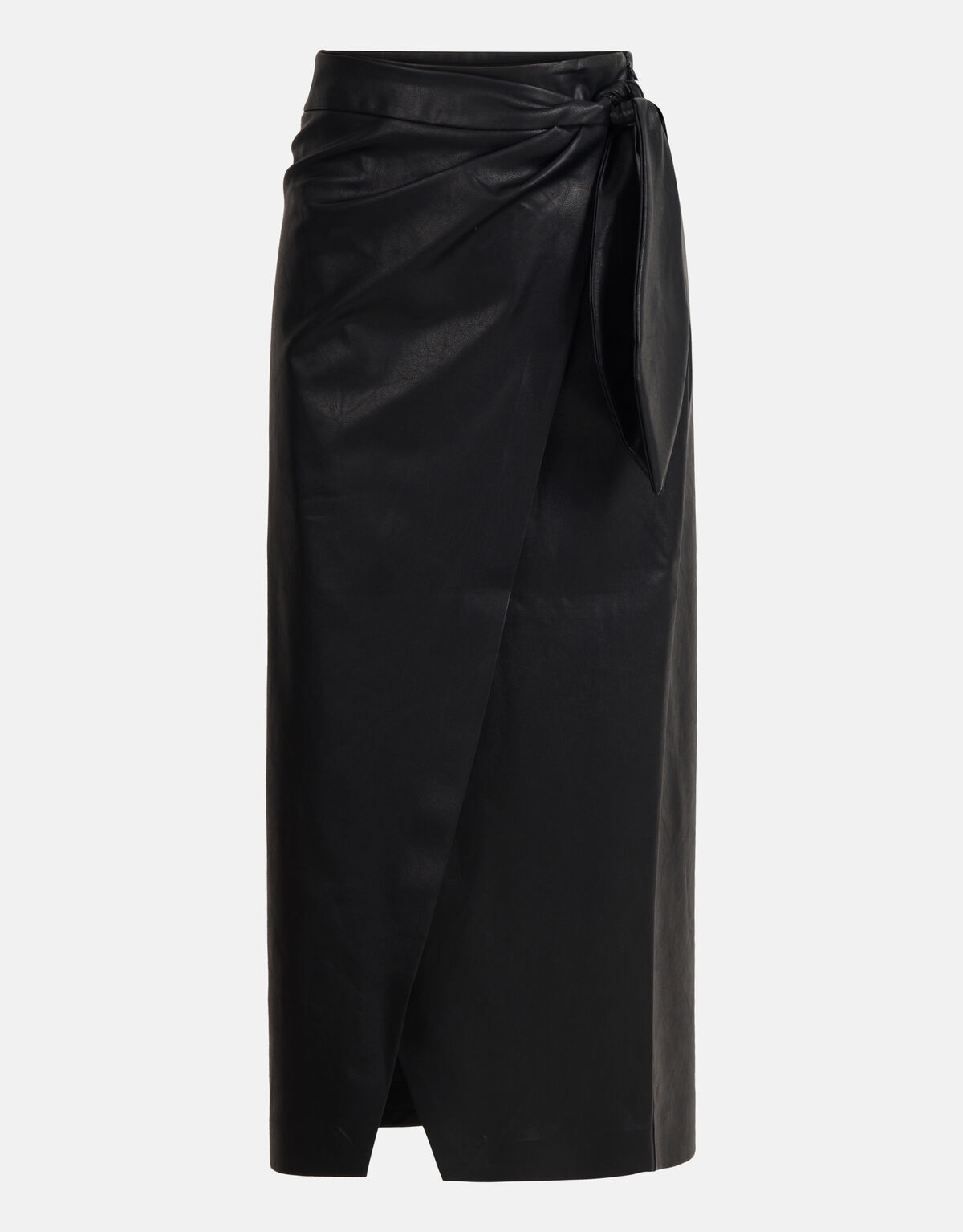 Veganer Midirock aus Leder Schwarz von Fred SHOEBY WOMEN