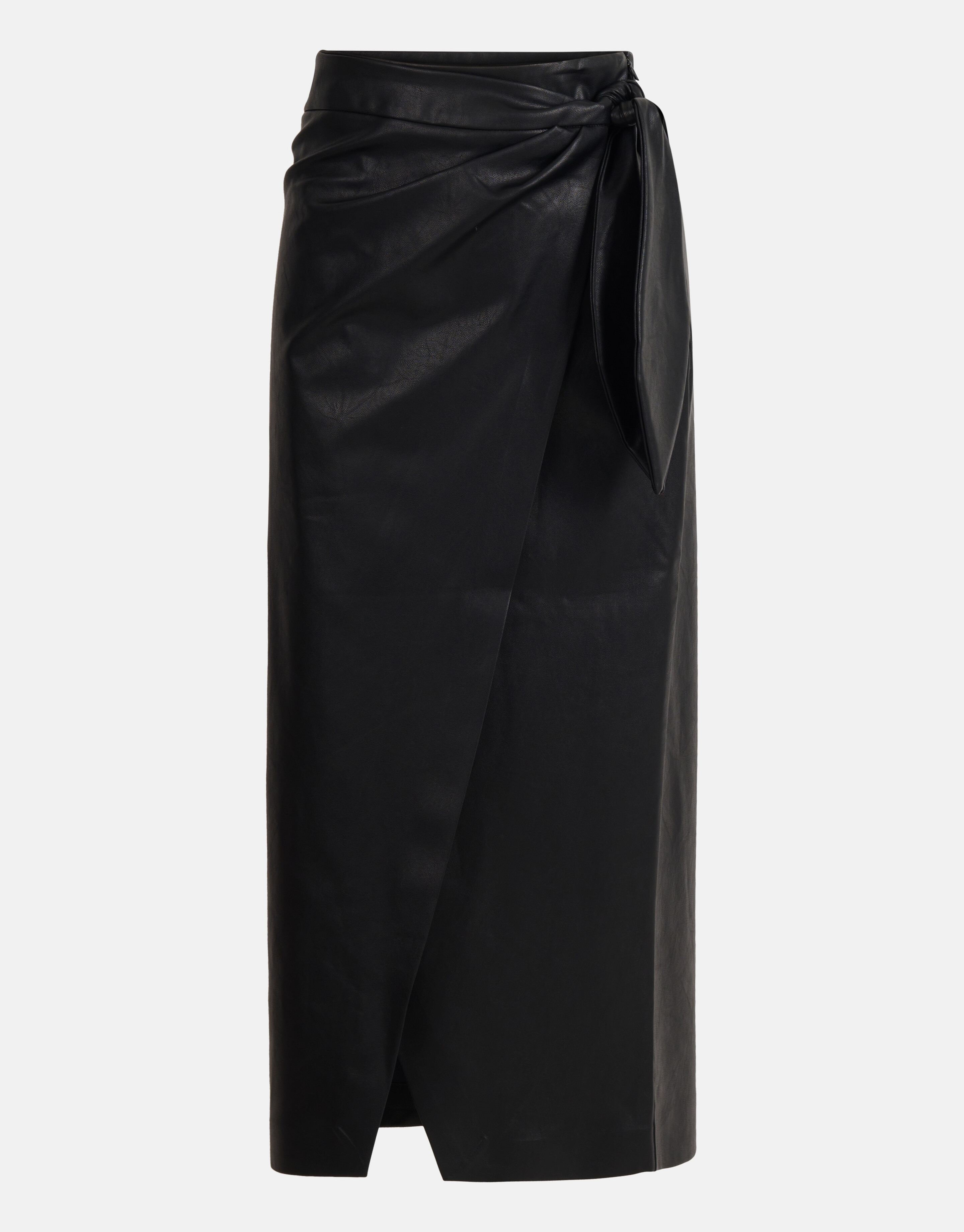 Veganer Midirock aus Leder Schwarz von Fred SHOEBY WOMEN