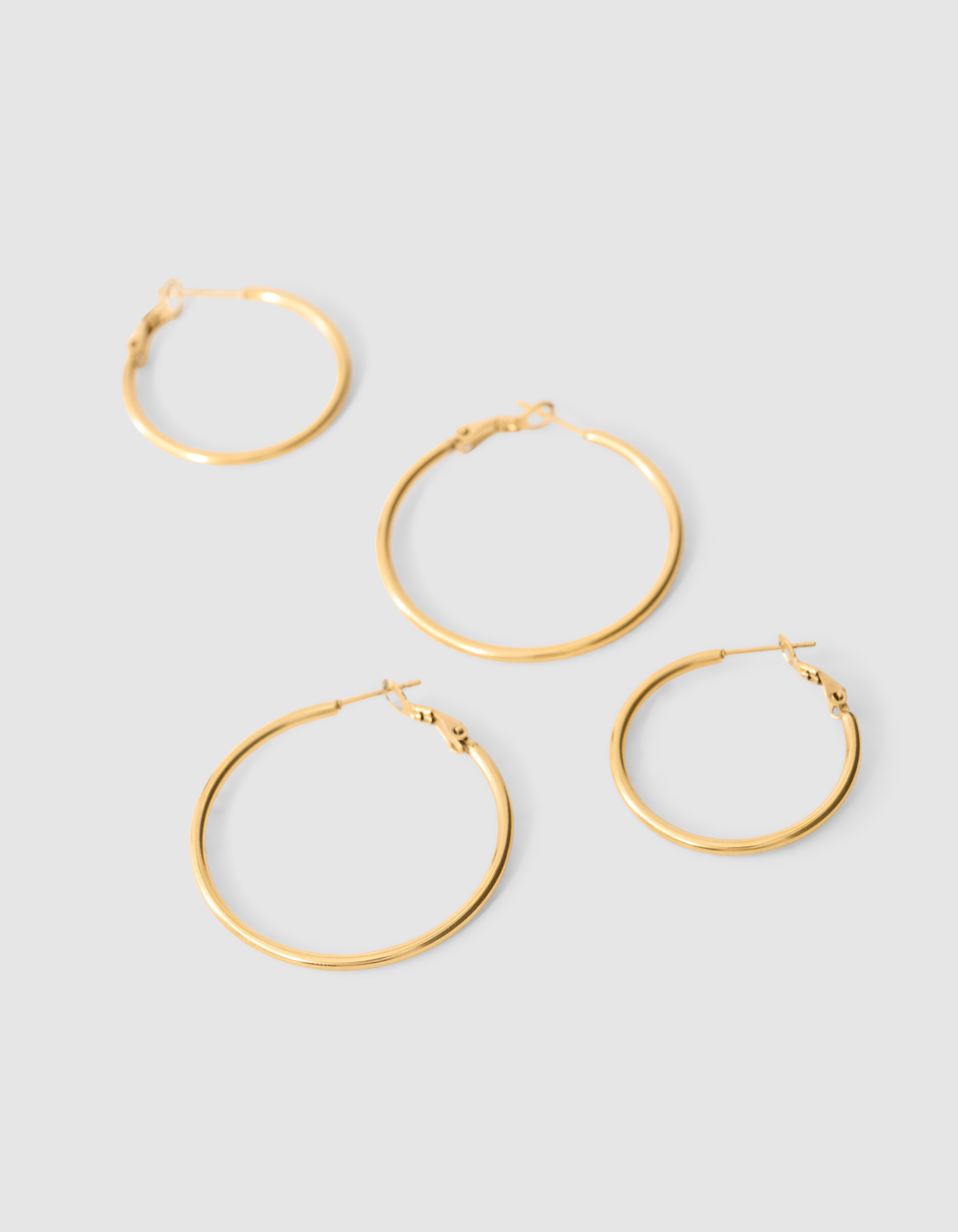 Basic Creolen Ohrring Set Gold SHOEBY ACCESSOIRES