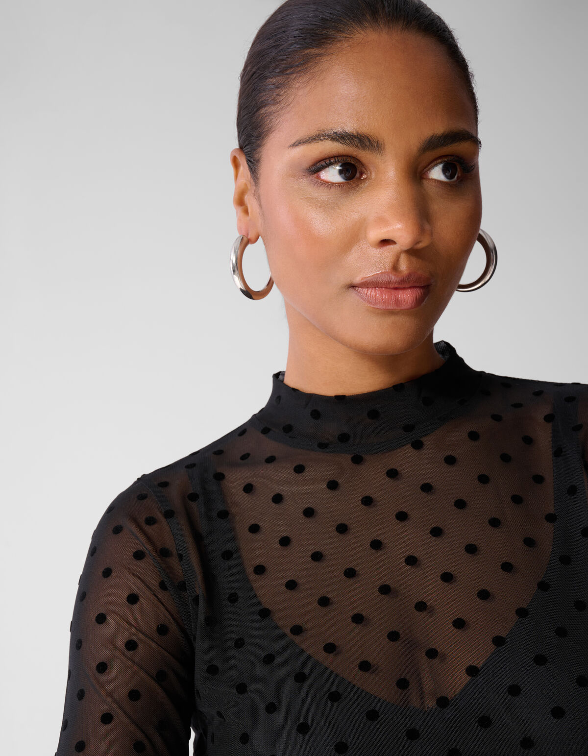 Mesh Punkte Top Schwarz SHOEBY WOMEN