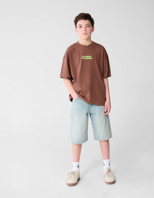 Spaghetti-Kunst T-Shirt Braun SHOEBY BOYS