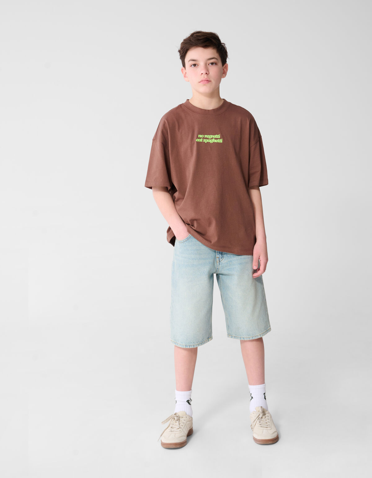 Spaghetti-Kunst T-Shirt Braun SHOEBY BOYS