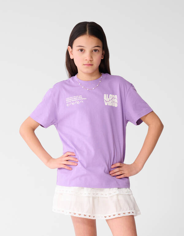 Aloha Vibes Kunst T-Shirt Lila SHOEBY GIRLS