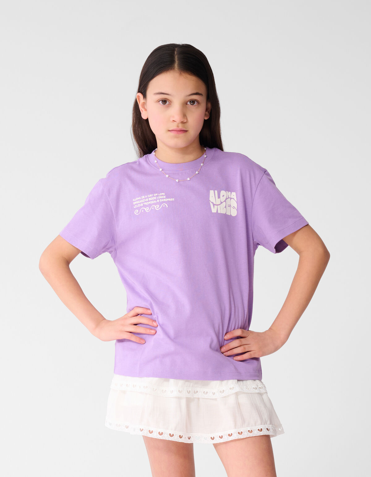 Aloha Vibes Kunst T-Shirt Lila SHOEBY GIRLS