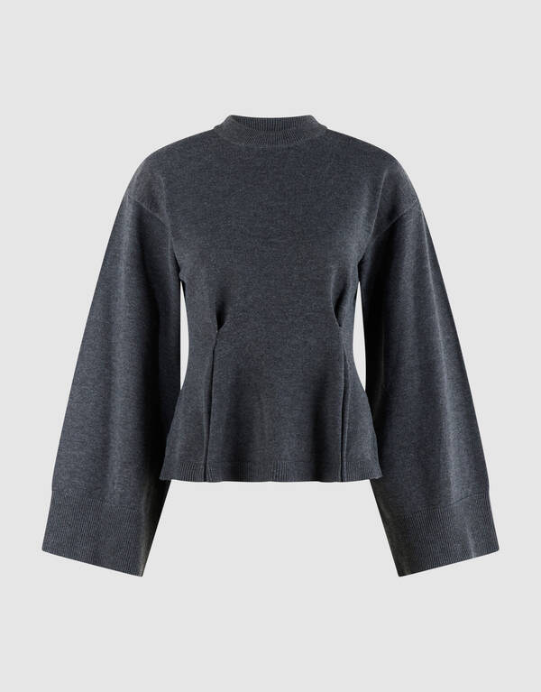 Peplum Strickpullover Dunkelgrau SHOEBY WOMEN