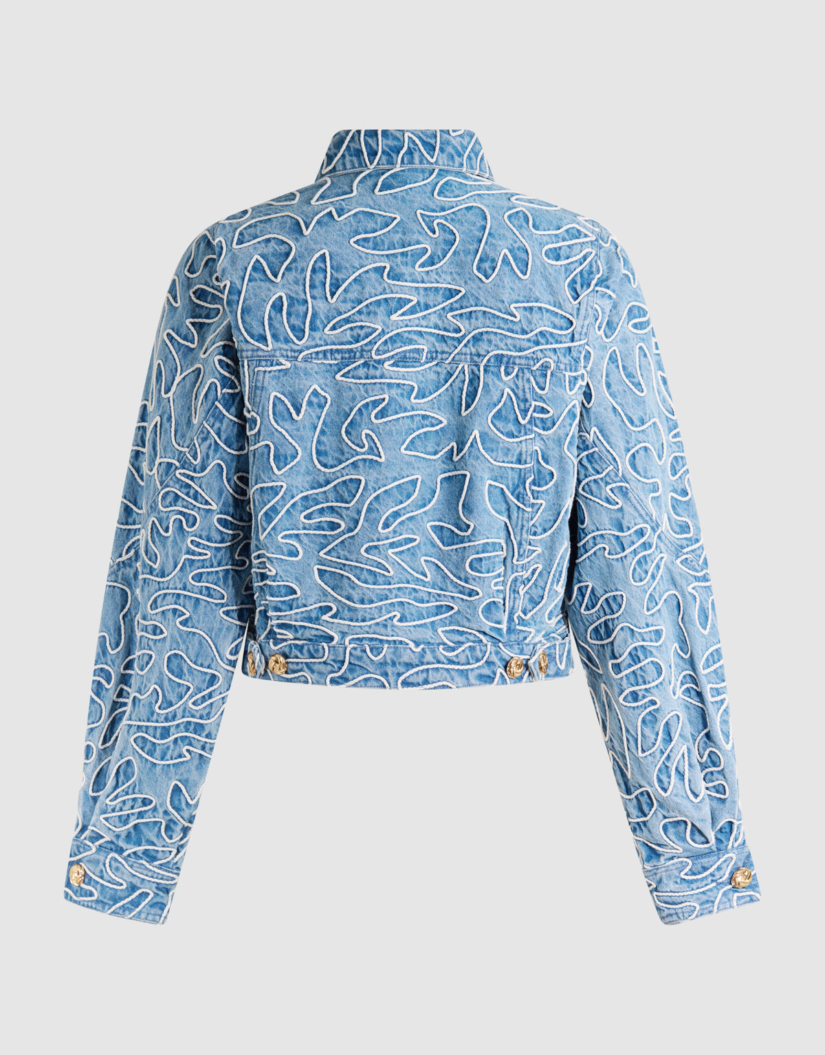Denim Embroidery Cord Jacket Blue SHOEBY WOMEN