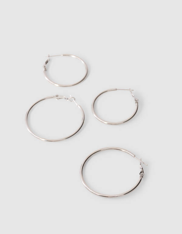 Basic Creolen-Set Silber SHOEBY ACCESSOIRES