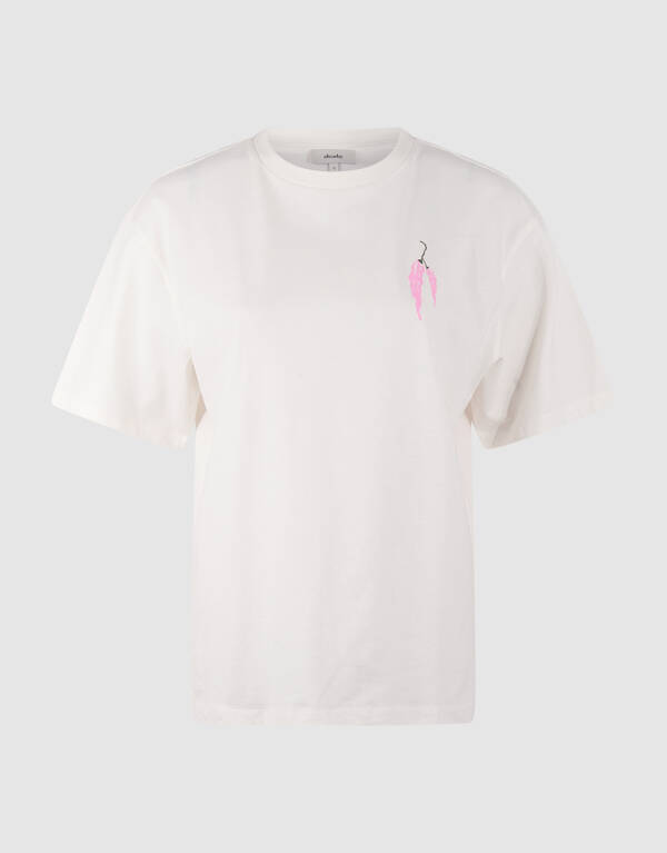 Pepper Artwork T-Shirt Gebrochen Wei&szlig; SHOEBY WOMEN