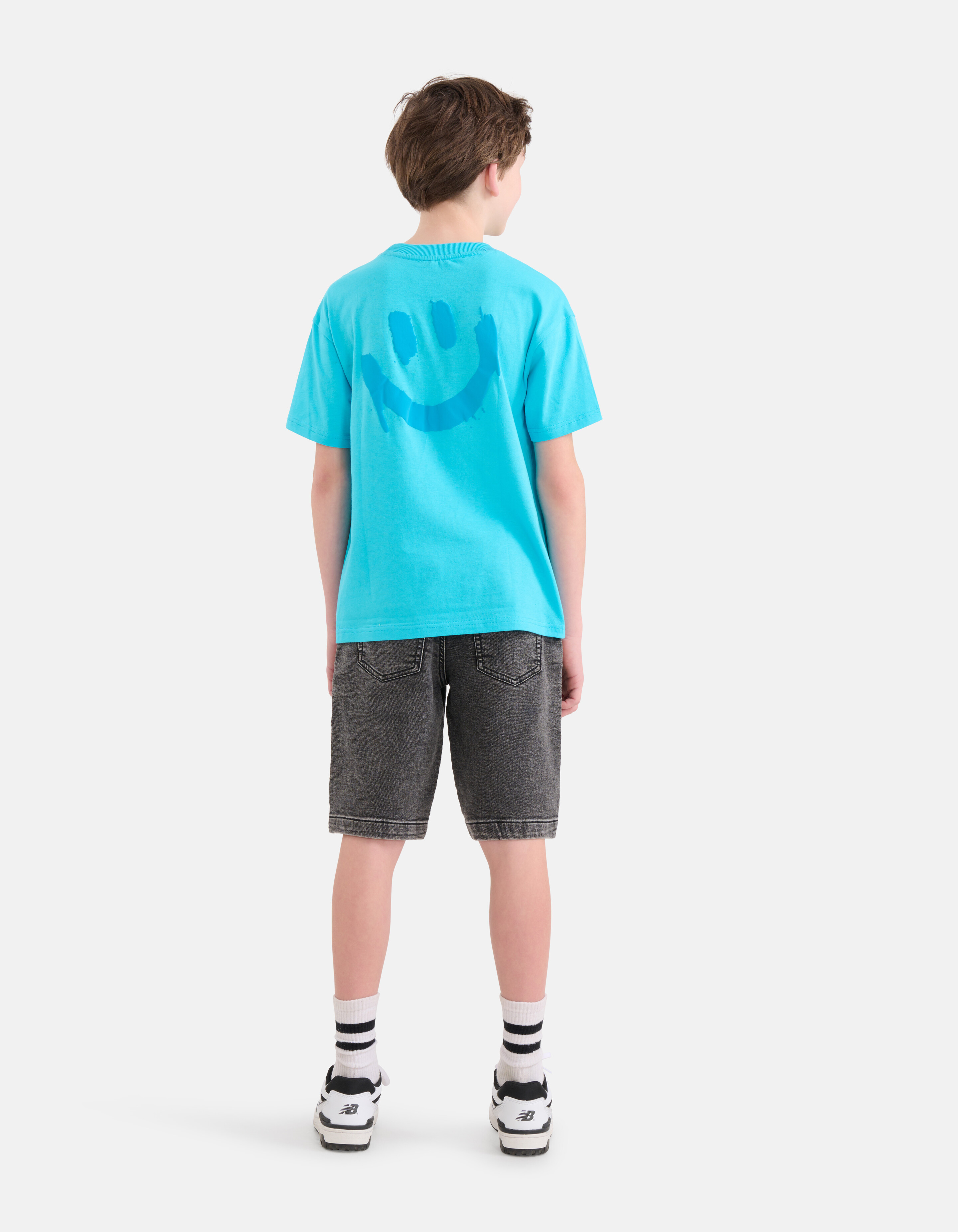 Smiley Artwork T-shirt Blauw SHOEBY BOYS