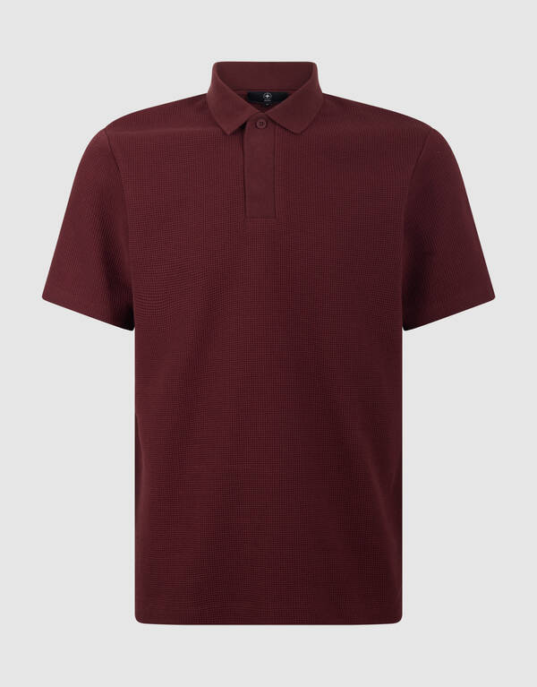 Waffel Polo Dunkelrot SHOEBY MEN