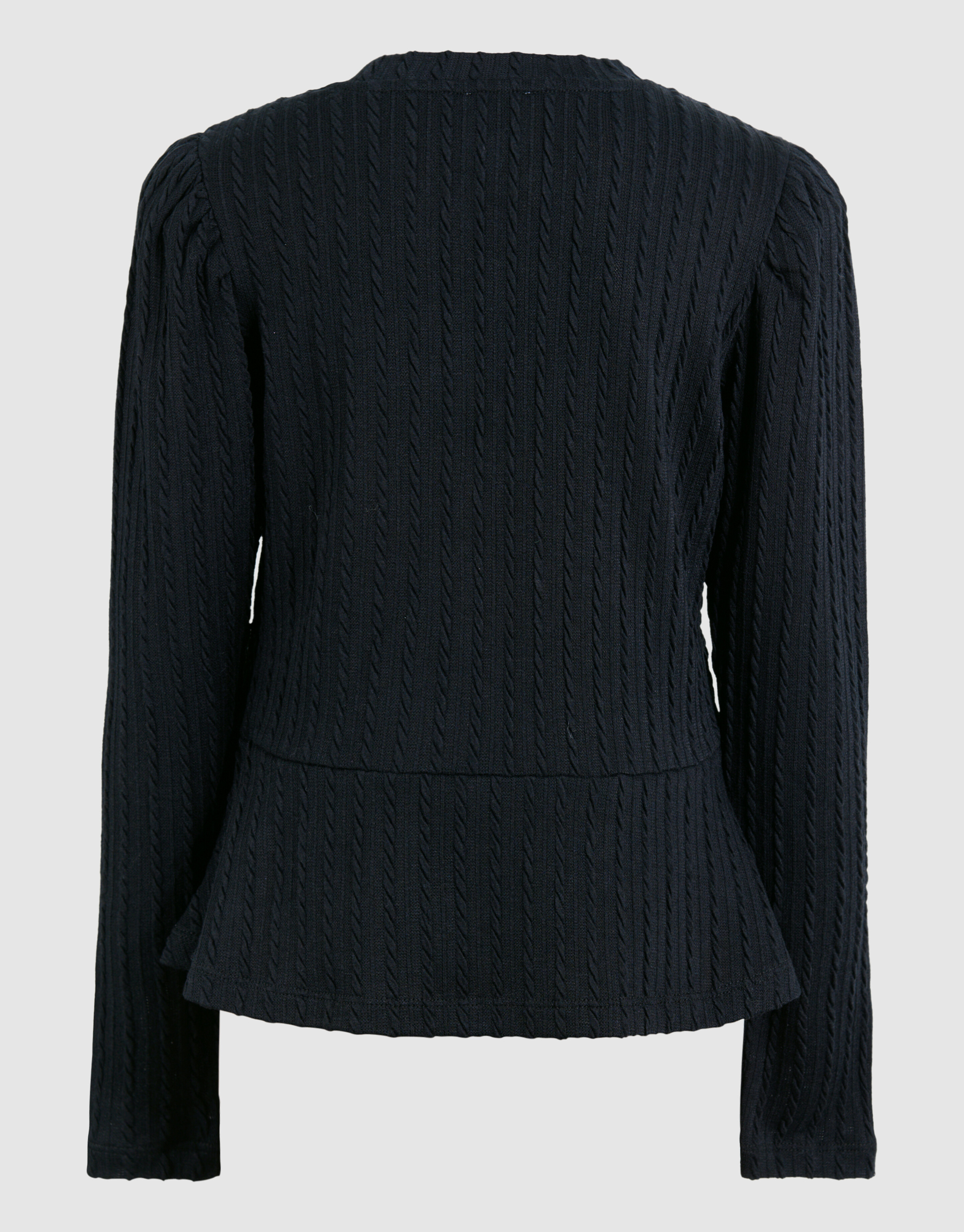 Peplum-Kabel-Top Schwarz SHOEBY GIRLS