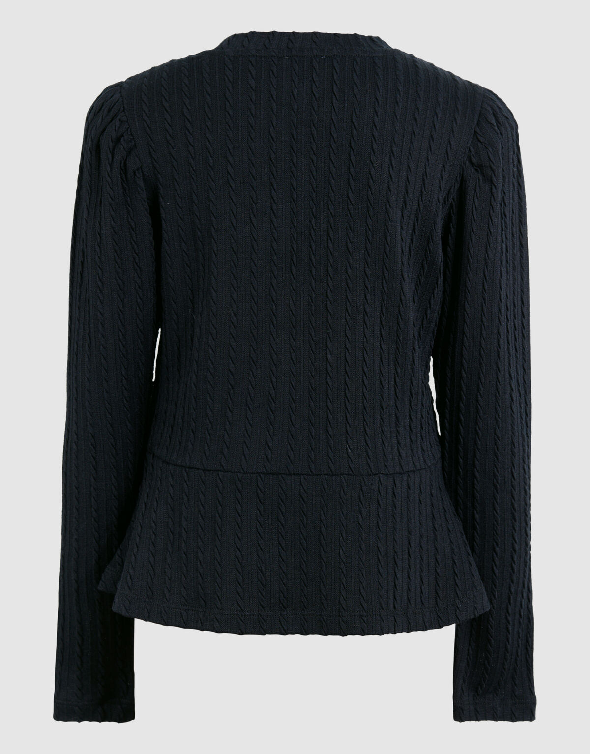 Peplum-Kabel-Top Schwarz SHOEBY GIRLS