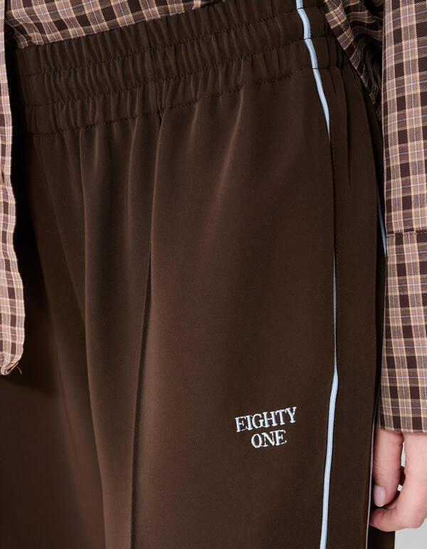 Sportliche Piping-Hose mit weitem Bein, Braun SHOEBY WOMEN