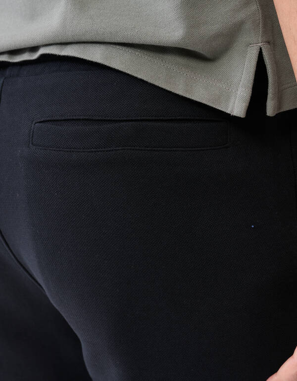 Piqu&eacute; Logo Shorts Schwarz SHOEBY MEN