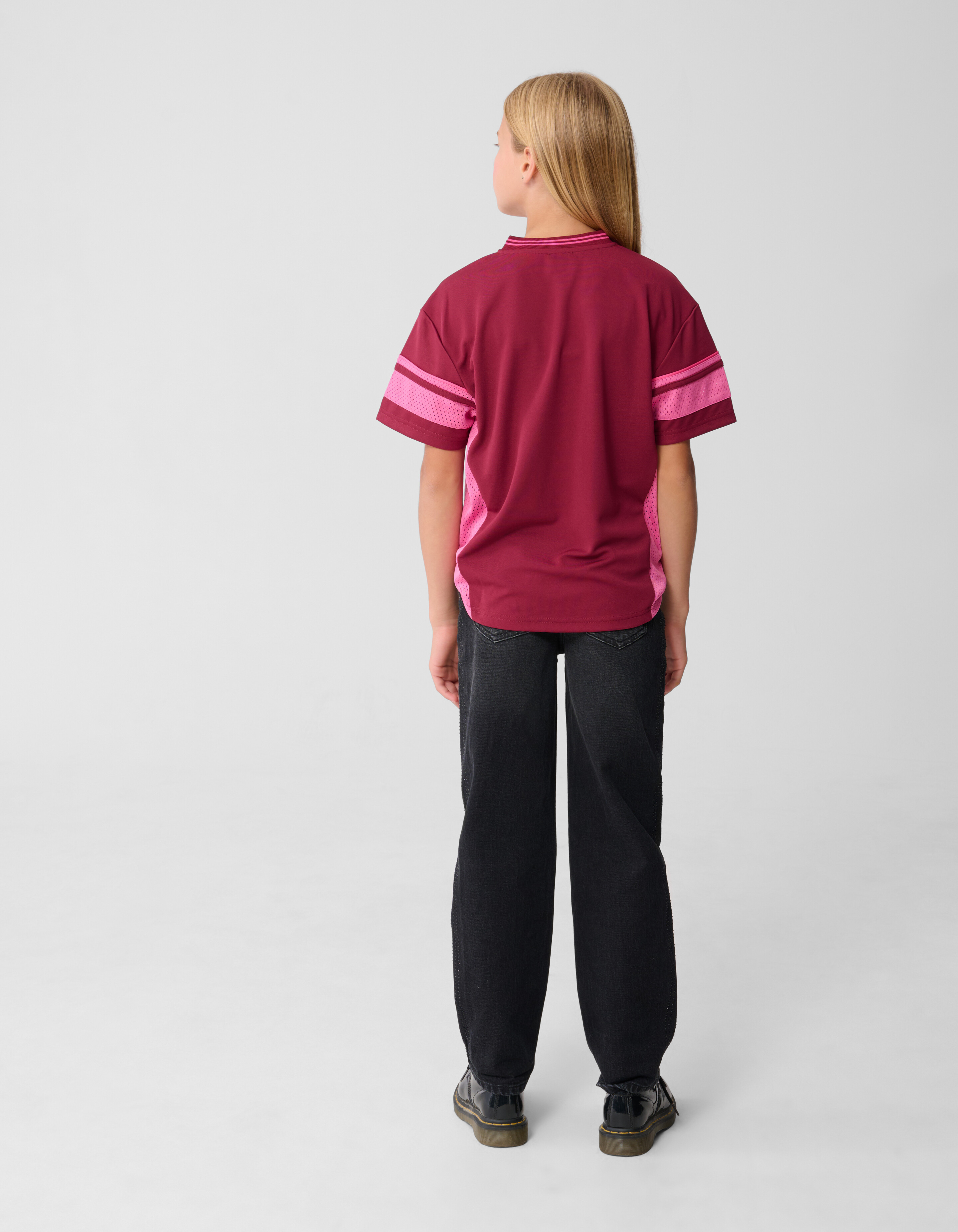 Baseball Mix T-Shirt Dunkelrot SHOEBY GIRLS