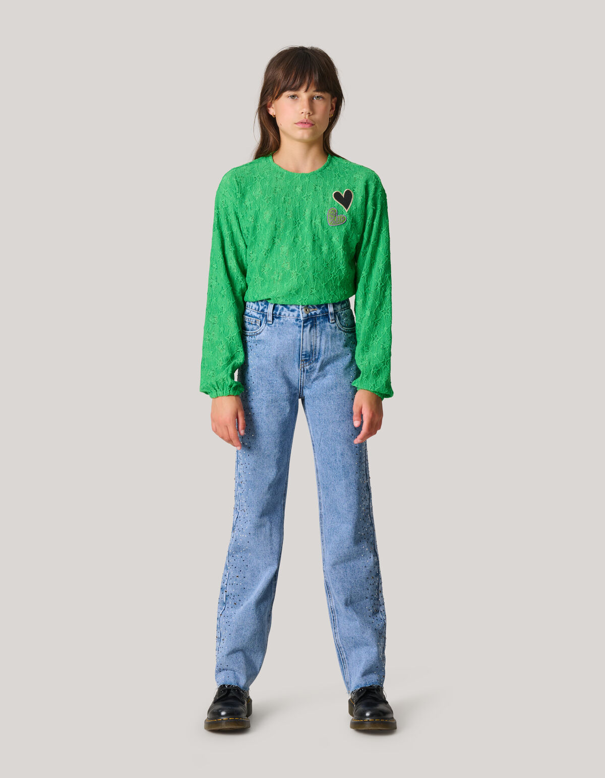 Studs Straight Fit Jeans Blau SHOEBY GIRLS