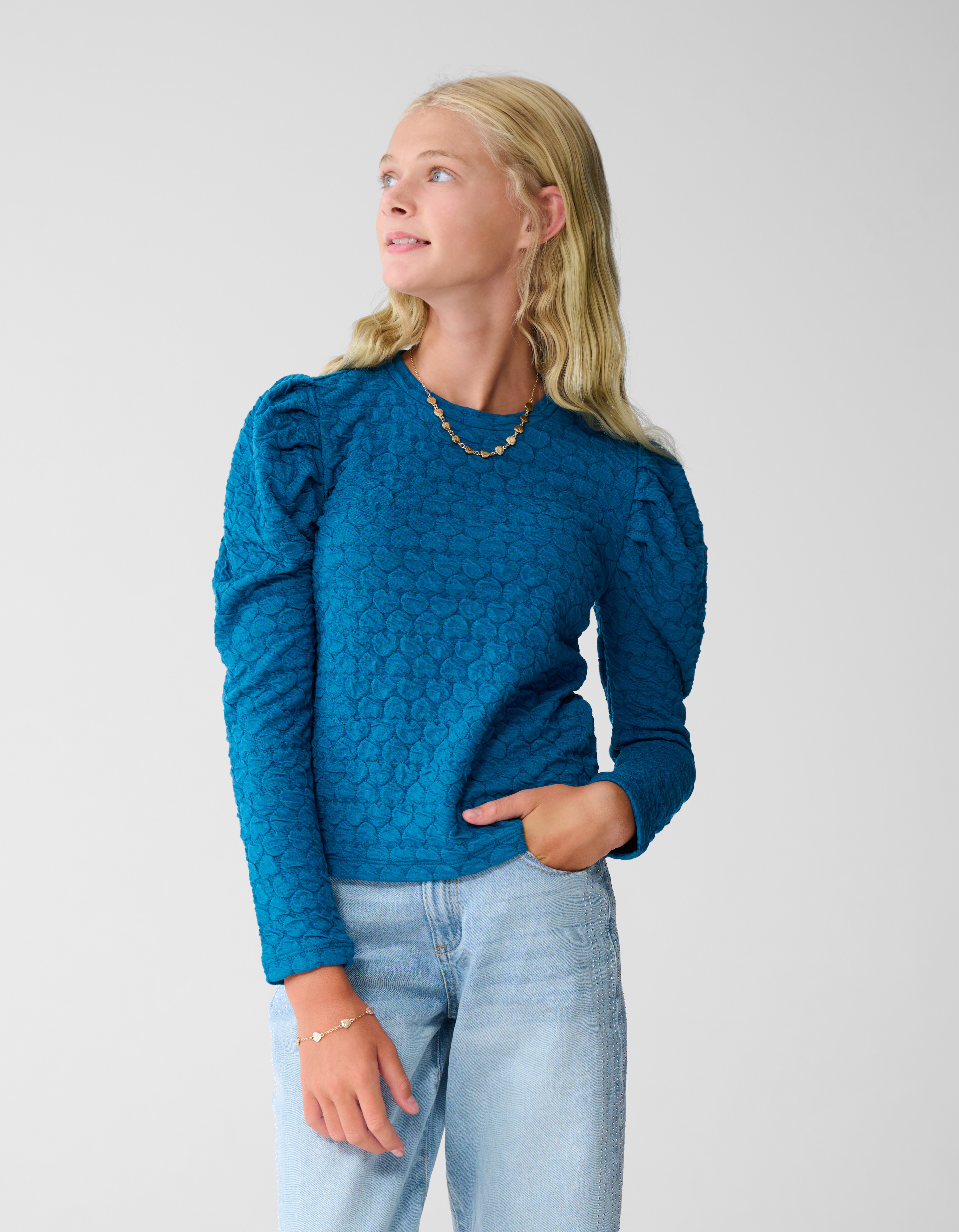 Herz-Puff-Top Blau SHOEBY GIRLS