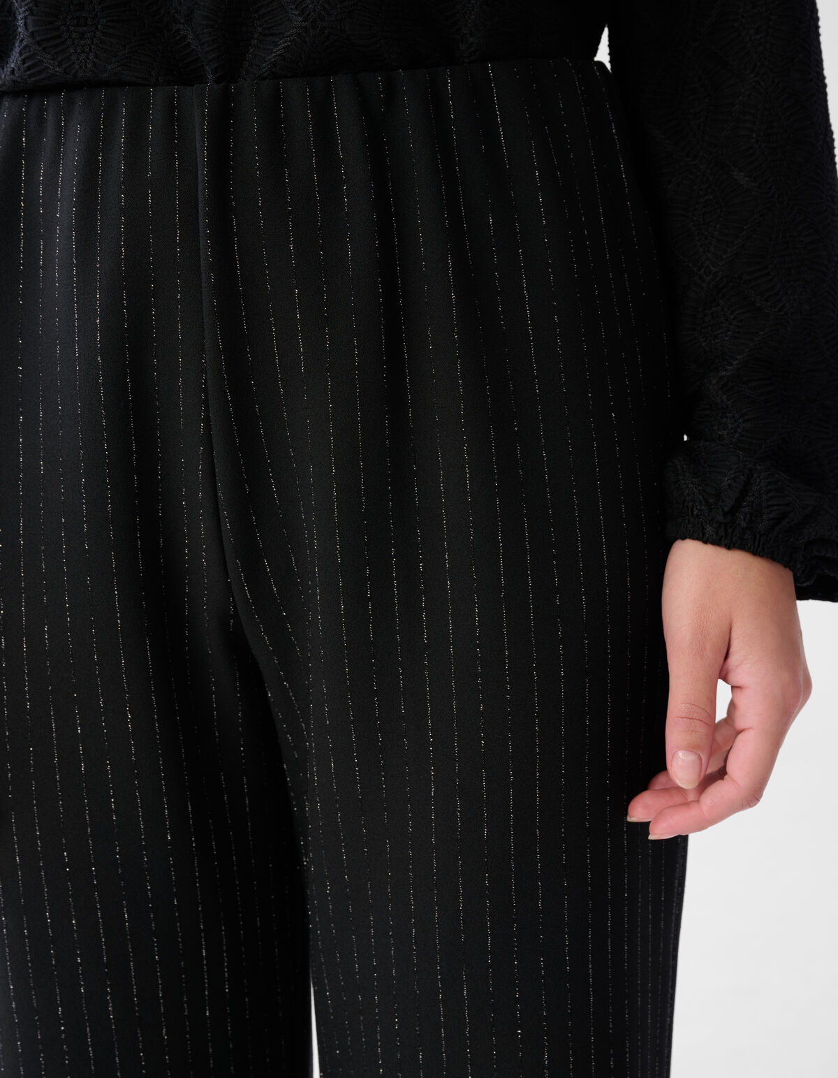 Lurex Hose mit weitem Bein Schwarz SHOEBY WOMEN