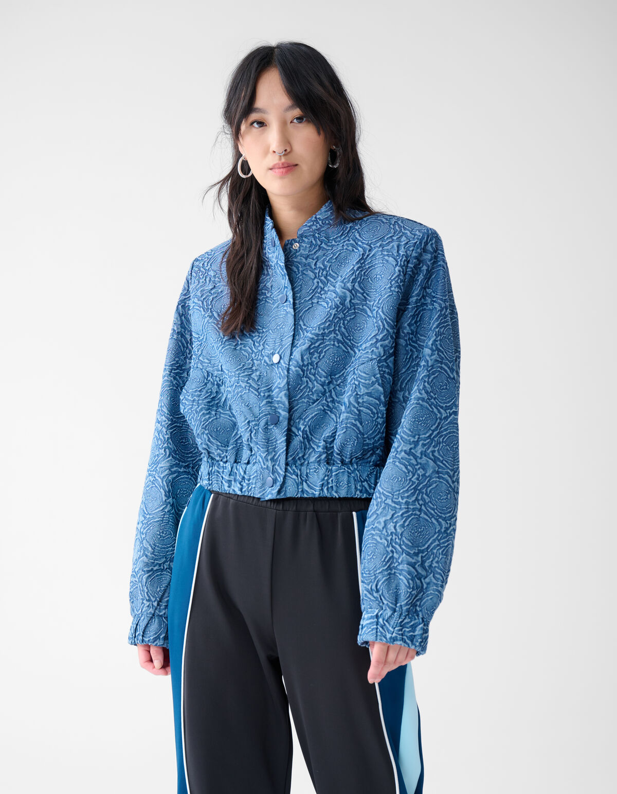 Bedruckter Jeansbomber Dunkelblau SHOEBY WOMEN