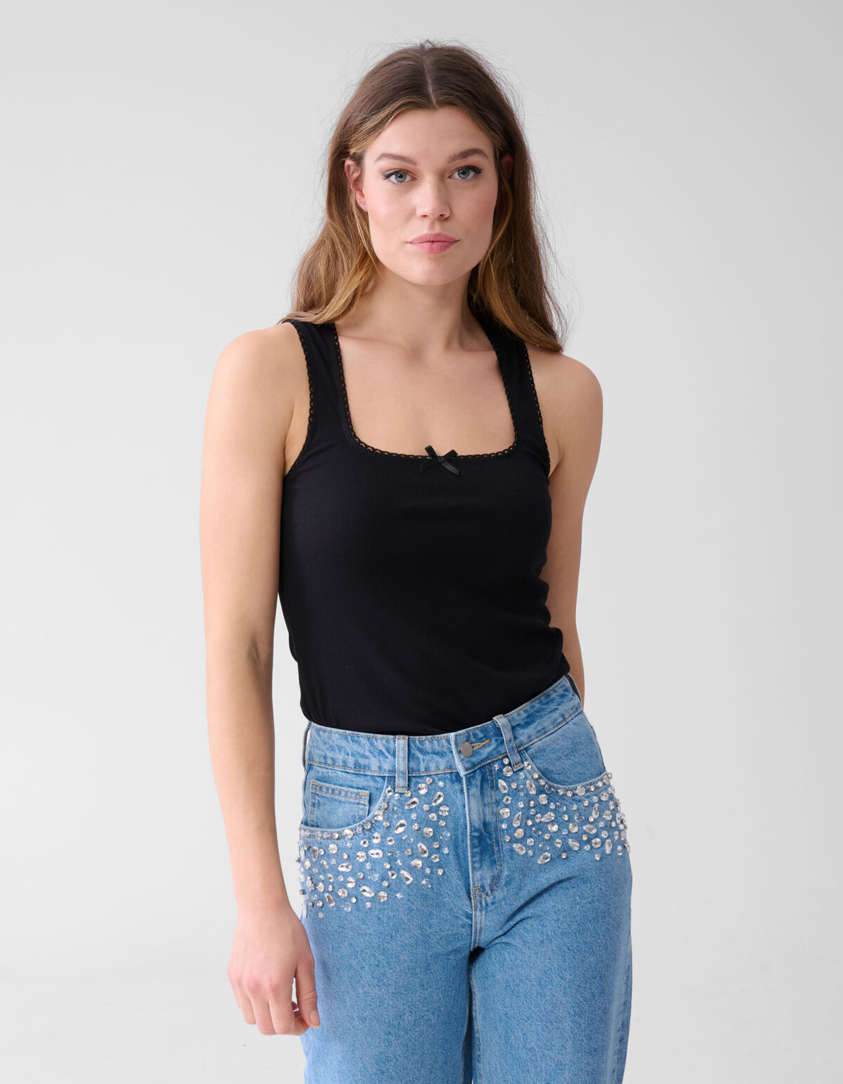 Basic Bow Top Schwarz SHOEBY WOMEN