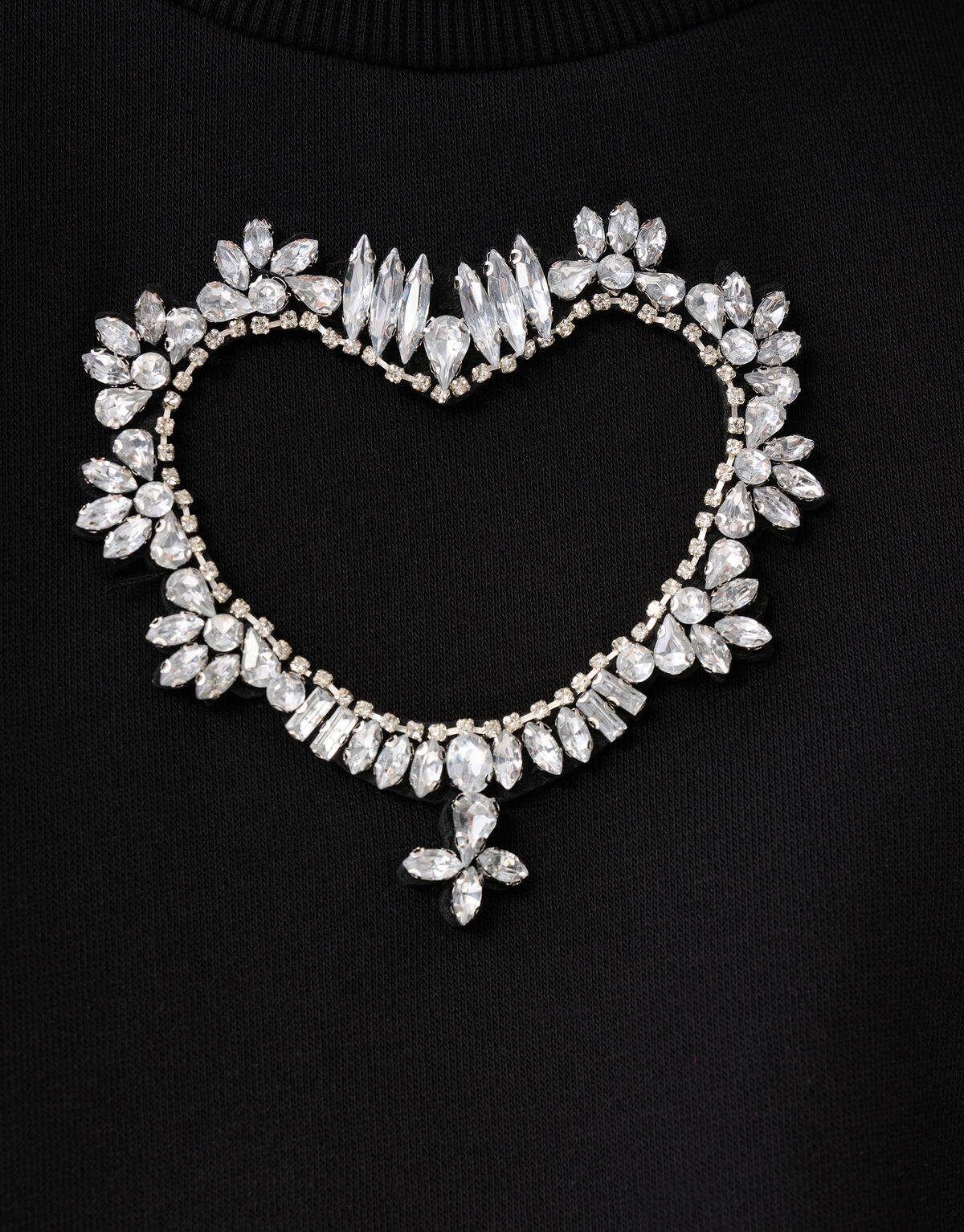 Strass Herz Pullover Schwarz SHOEBY GIRLS