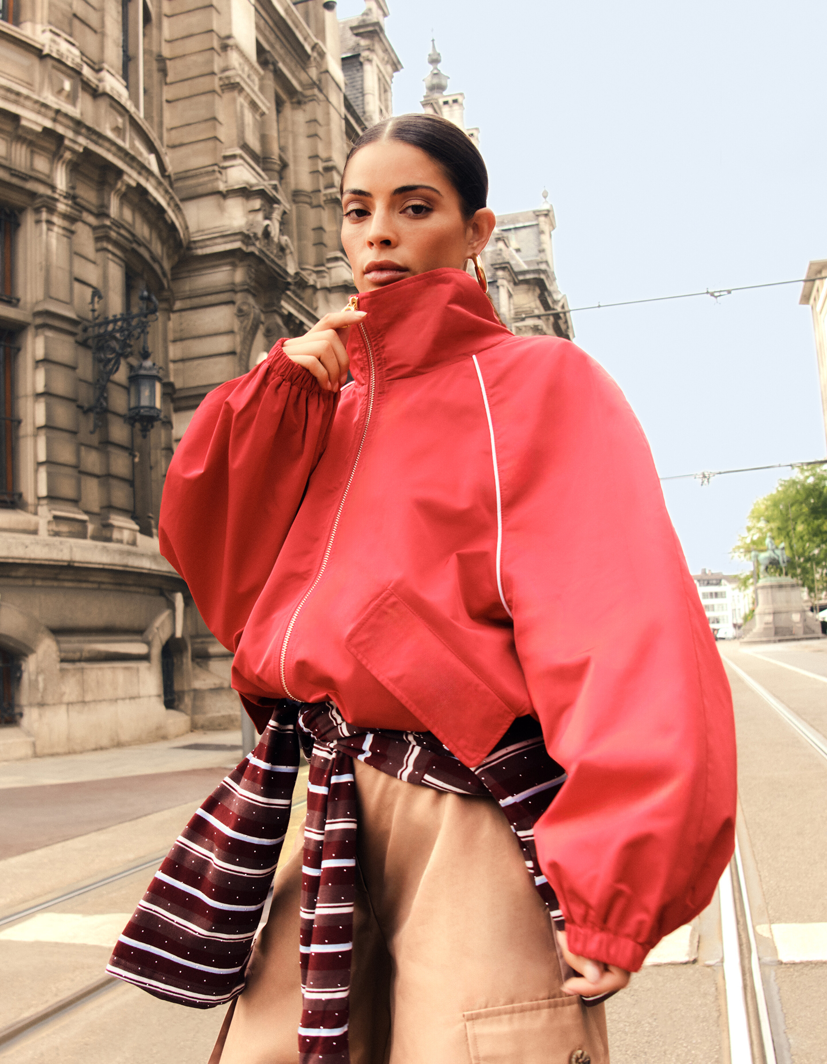 Sporty Piping Track Jacke Rot SHOEBY WOMEN