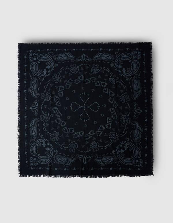 Quadratischer Schal mit Paisleymuster in Schwarz SHOEBY ACCESSOIRES