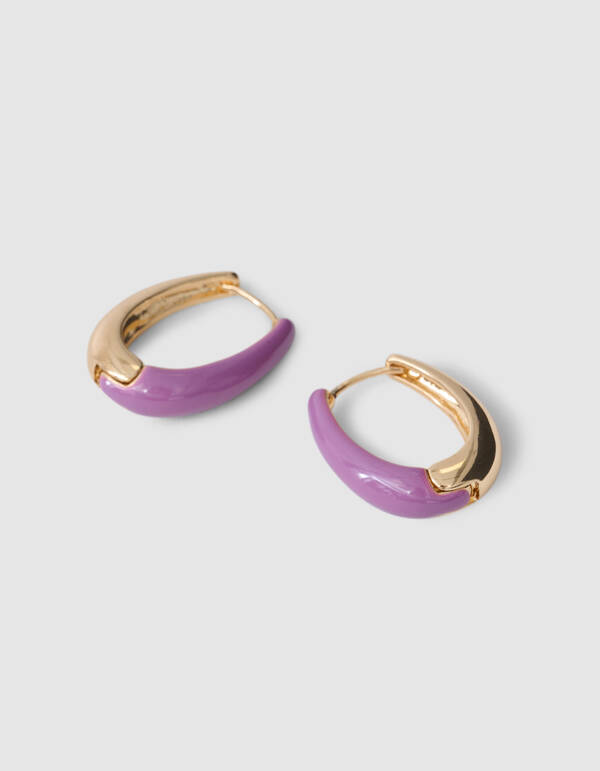 Ovale Reifen Ohrringe Lila SHOEBY ACCESSOIRES