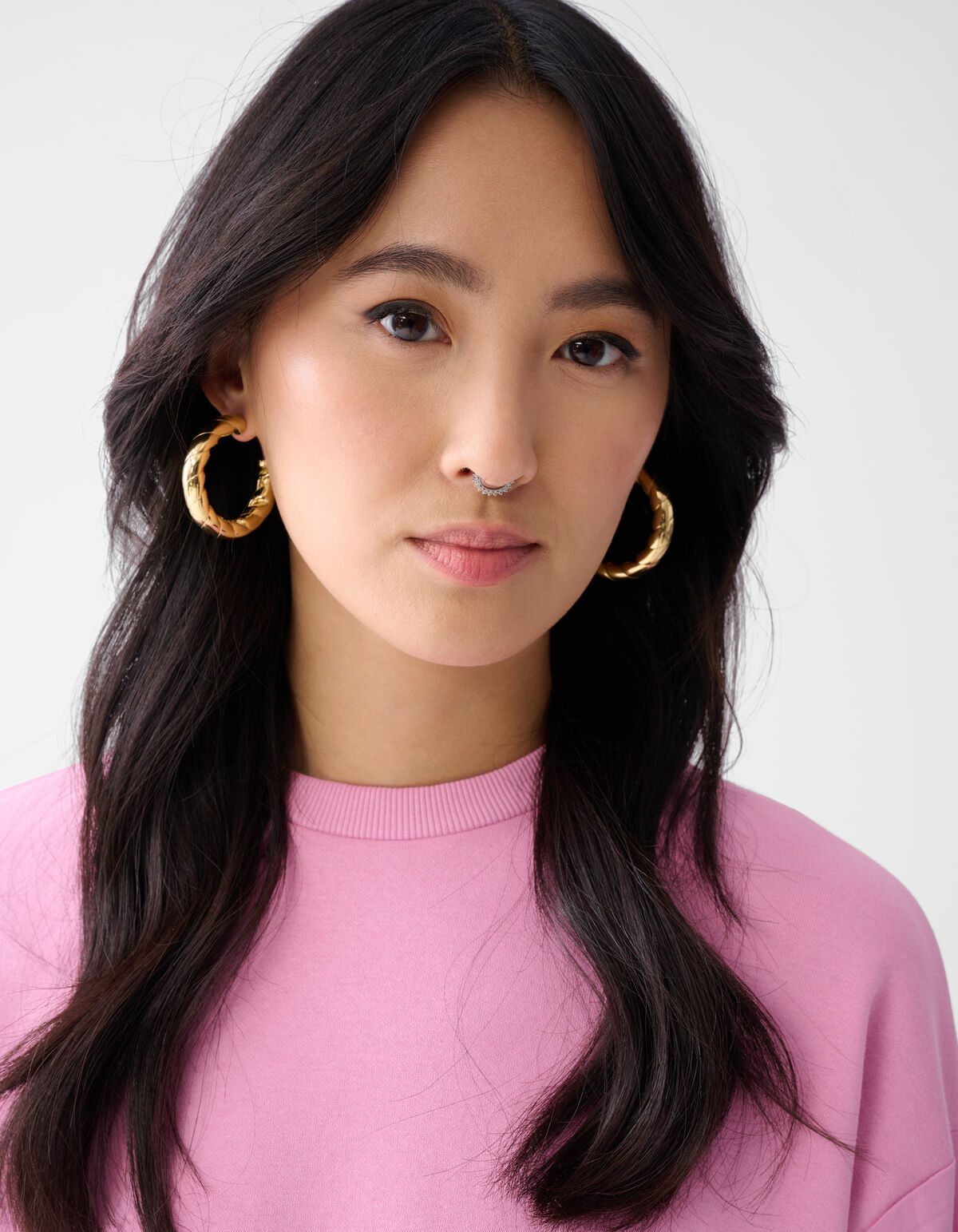 Pullover mit Popeline-Ärmeln Rosa SHOEBY WOMEN