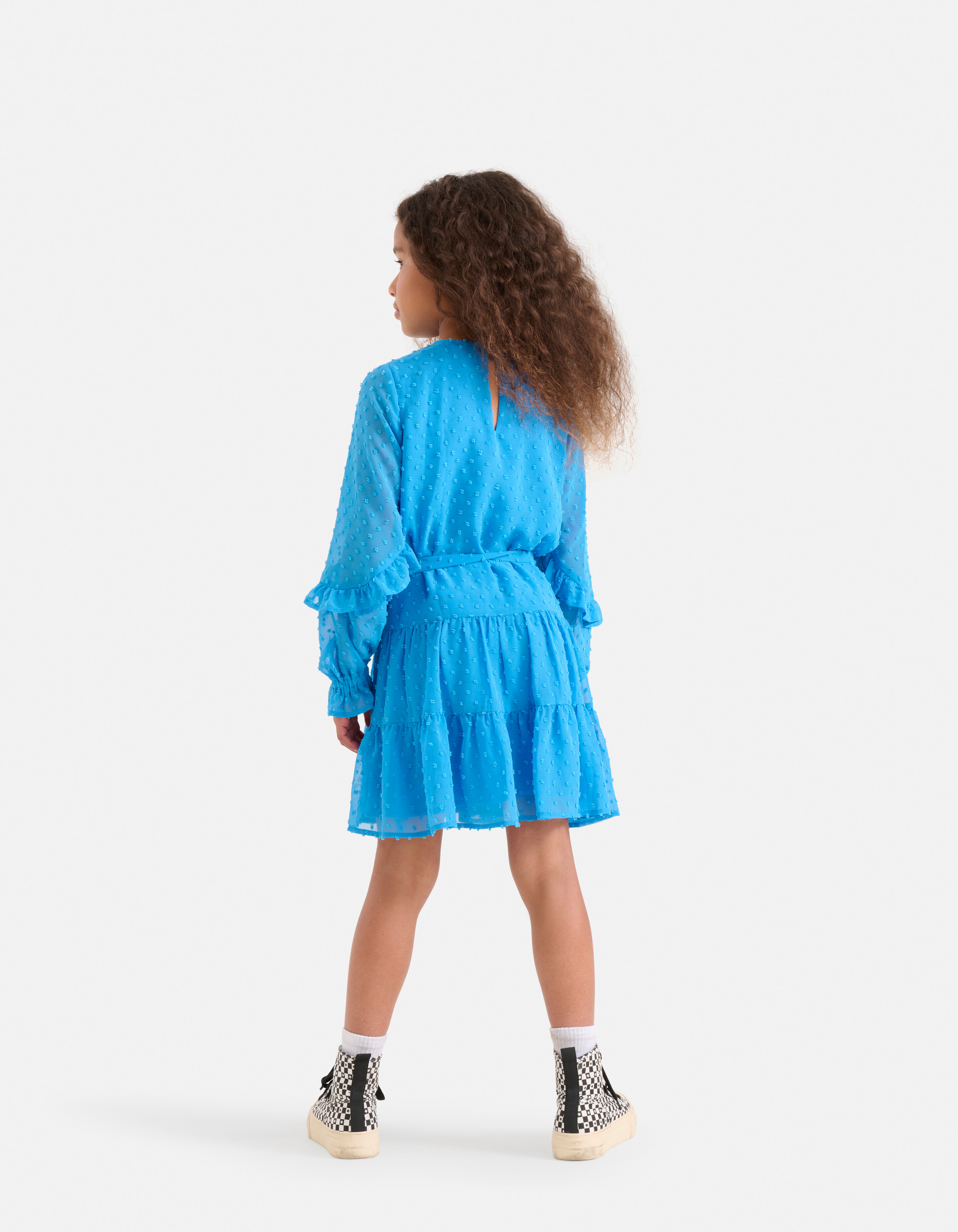 Chiffon-Pünktchenkleid Blau SHOEBY GIRLS