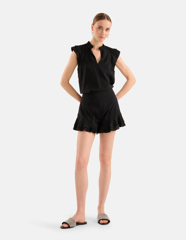 Ruffle Short Schwarz SHOEBY WOMEN