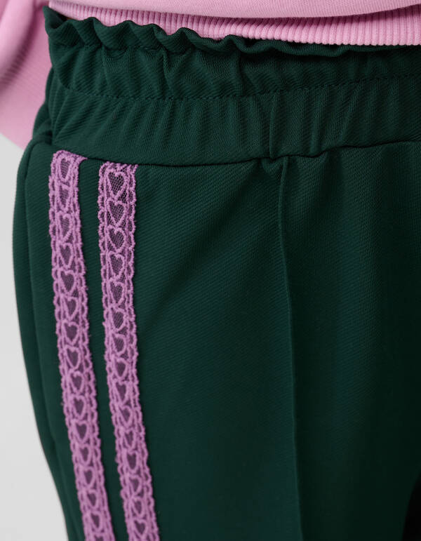 Sportliche Hose mit weitem Bein Dunkelgrün SHOEBY GIRLS