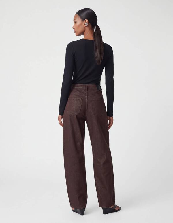 Lurex Barrel Fit Jeans Dunkelbraun SHOEBY WOMEN