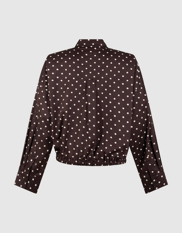 Dunkelbraune Bluse mit Polka-Dots SHOEBY WOMEN