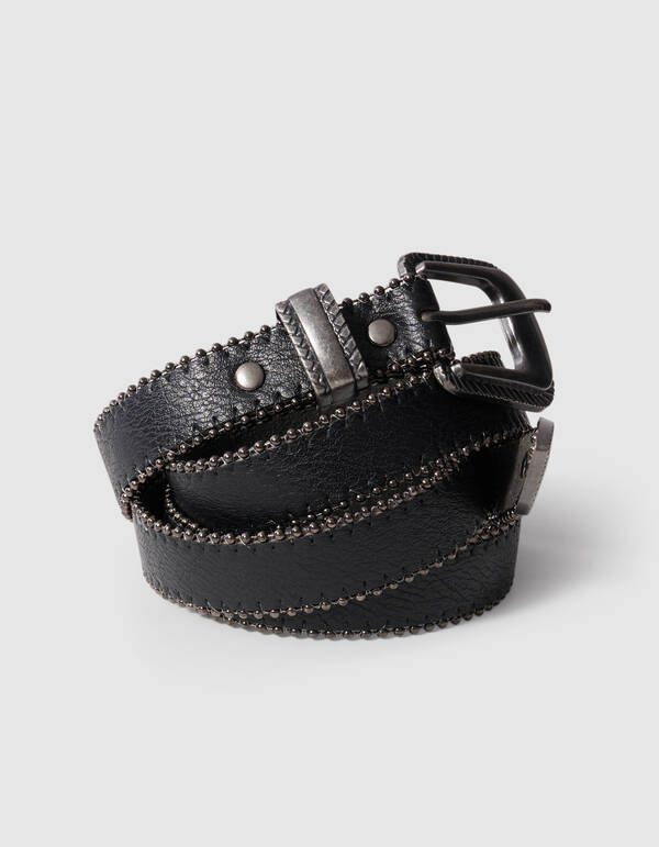Ball Chain G&uuml;rtel Schwarz/Silber SHOEBY ACCESSOIRES
