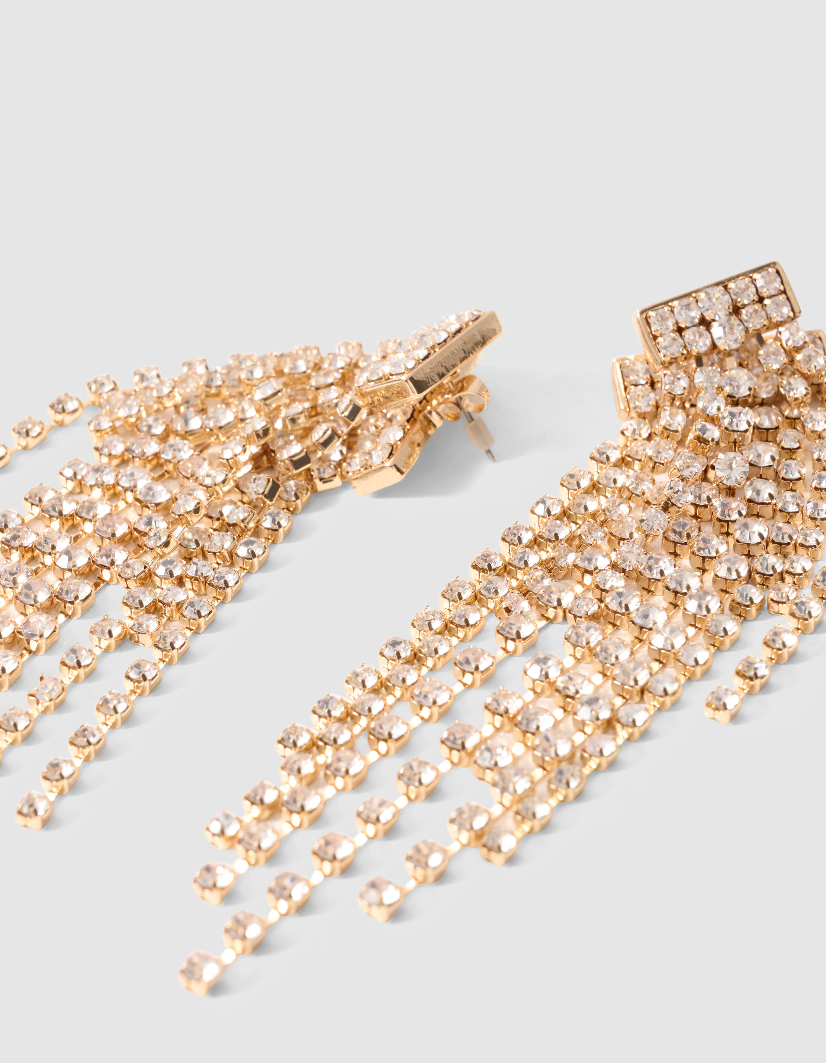Zweilagige Strass-Ohrringe in Gold SHOEBY ACCESSOIRES