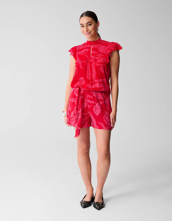 Bedrucktes R&uuml;schentop Rot SHOEBY WOMEN