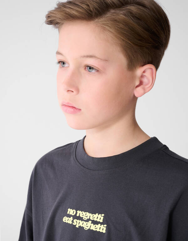 Spaghetti Artwork T-Shirt Dunkelgrau SHOEBY BOYS
