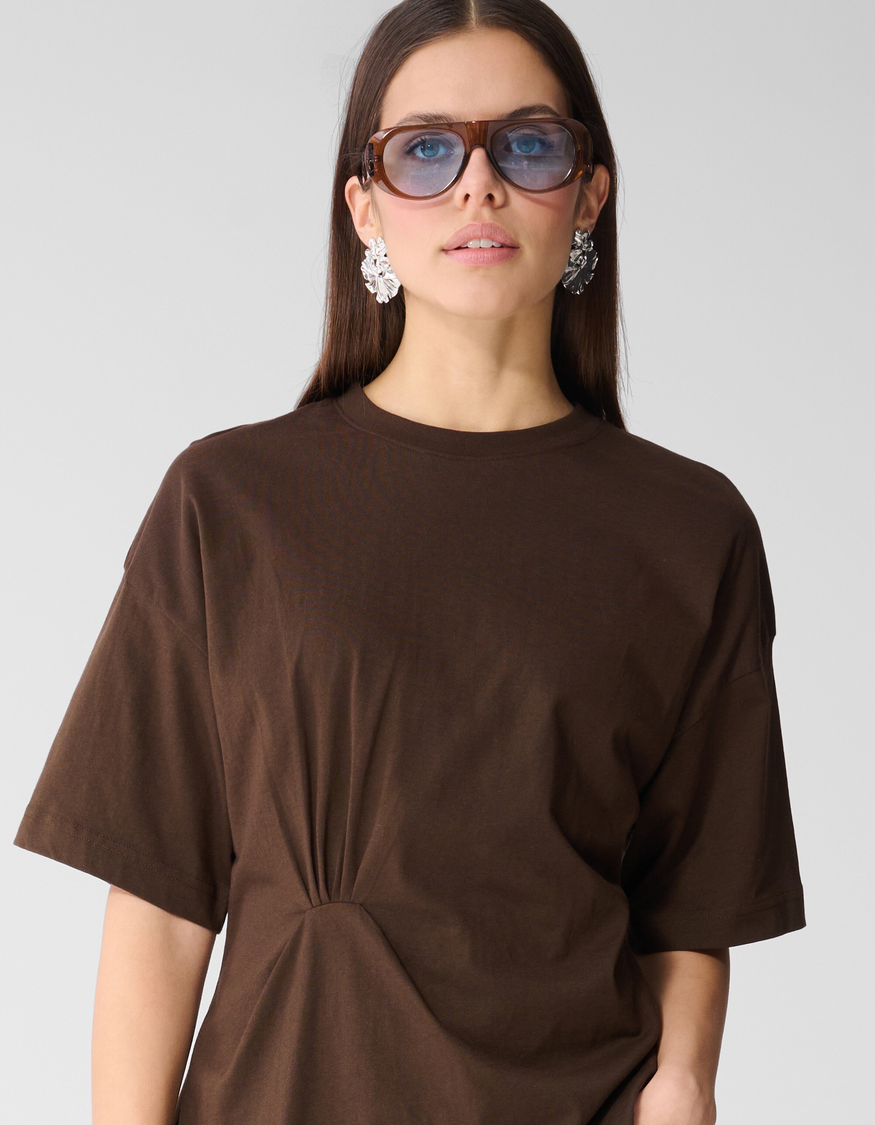 Oversized Knot T-Shirt Braun SHOEBY WOMEN