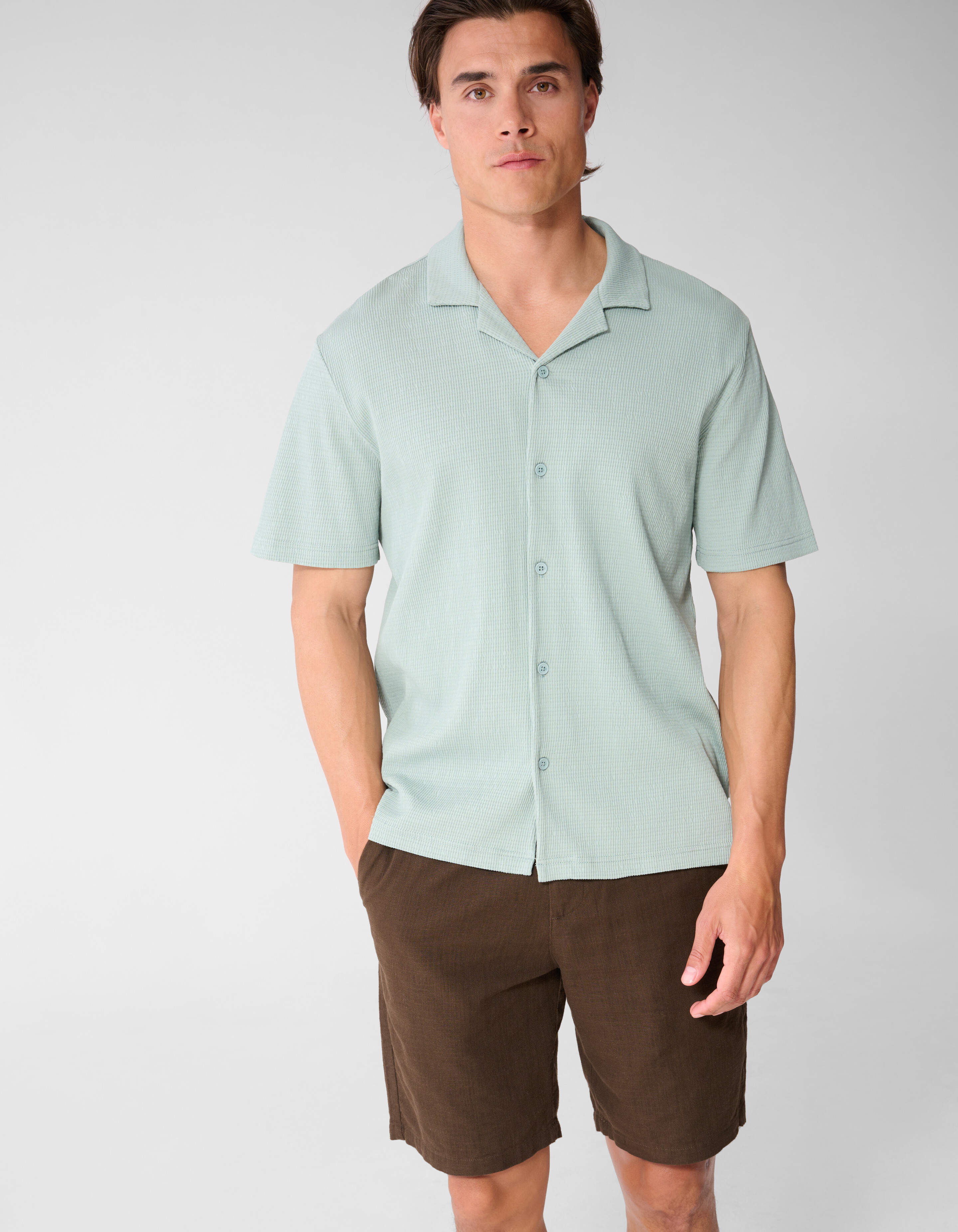 Struktur Overshirt Hellgr&uuml;n SHOEBY MEN